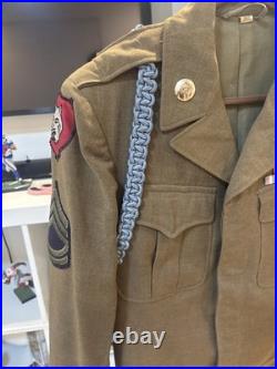 VINTAGE WWII US Army Infantry Sergeant Service Jacket PUC Medal Blue Cord 36L
