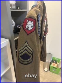 VINTAGE WWII US Army Infantry Sergeant Service Jacket PUC Medal Blue Cord 36L