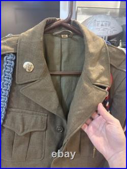 VINTAGE WWII US Army Infantry Sergeant Service Jacket PUC Medal Blue Cord 36L