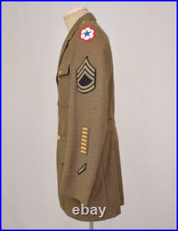 VTG 1940s WWII US Army 3 PC Uniform Sz M 39 R 40s WW2 Wool Tunic Jacket Patches
