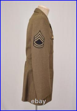 VTG 1940s WWII US Army 3 PC Uniform Sz M 39 R 40s WW2 Wool Tunic Jacket Patches