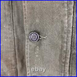 VTG 40s Distressed WWII US Army HBT Herringbone Jacket 13 Star Med
