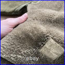 VTG 40s WWII US Army Military Pile Field Parka Liner Jacket Size Medium Fur Trim
