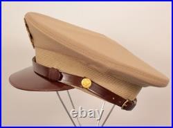 VTG Men's 1940s Khaki Bancroft WWII US Army Officer's Cap Sz 7 1/4 WW2 Flighter