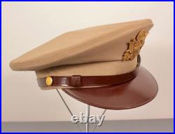 VTG Men's 1940s Khaki Bancroft WWII US Army Officer's Cap Sz 7 1/4 WW2 Flighter