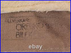 VTG Men's 1940s WWII Swedish Army Canvas Coat W Sheepskin Lining Sz 4 40s WW2