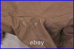 VTG Men's 1940s WWII Swedish Army Canvas Coat W Sheepskin Lining Sz 4 40s WW2