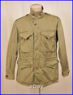 VTG Men's WWII US Army M-43 Field Jacket Sz 34 R WW2 1940s M43 Sateen Cotton