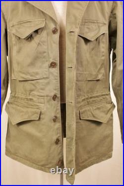 VTG Men's WWII US Army M-43 Field Jacket Sz 34 R WW2 1940s M43 Sateen Cotton