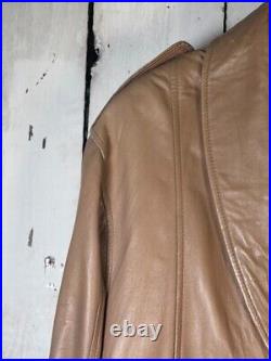 VTG Montrer XXL WWII War Leather Officer Shawl Pilot Trench Coat