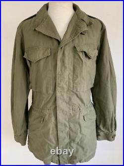 VTG Old M43 Field Jacket Coat OD M1943 38L Korea World War II WW2 US Army 40s