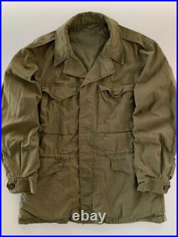 VTG Old M43 Field Jacket Coat OD M1943 38L Korea World War II WW2 US Army 40s