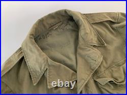 VTG Old M43 Field Jacket Coat OD M1943 38L Korea World War II WW2 US Army 40s