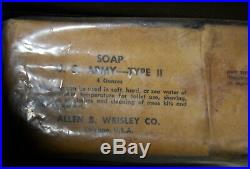 VTG Orig WWII US Army Military Barber Kit Box and Supplies Razors Clippers Soap