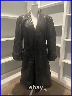 VTG Original 1950s WWII Army Neusa Fabrikat German Leather Trench Coat