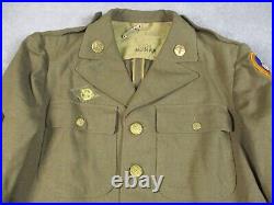 VTG WWII Military US Army Dress Jacket Medium Engineers Patch Tie H9565 EUC READ