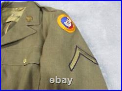 VTG WWII Military US Army Dress Jacket Medium Engineers Patch Tie H9565 EUC READ