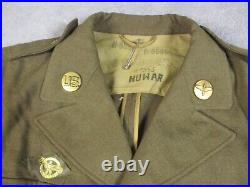 VTG WWII Military US Army Dress Jacket Medium Engineers Patch Tie H9565 EUC READ