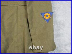 VTG WWII Military US Army Dress Jacket Medium Engineers Patch Tie H9565 EUC READ