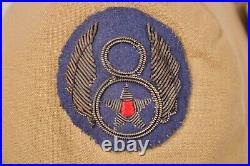 VTG WWII US Army 8th Air Force Bullion Patch Summer Officer's Tunic Jacket WW2