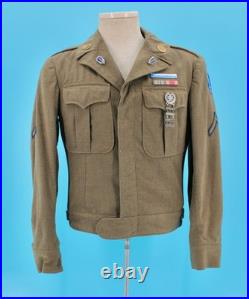 VTG WWII US Army Ike Jacket Sz 36 R 40s WW2 Follow Me Infantry School Patch VTG WWII US Army Ike Jacket Sz 36 R 40s WW2 Follow Me Infantry School Patch