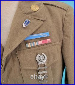 VTG WWII US Army Ike Jacket Sz 36 R 40s WW2 Follow Me Infantry School Patch