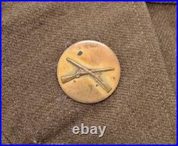 VTG WWII US Army Ike Jacket Sz 36 R 40s WW2 Follow Me Infantry School Patch