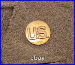 VTG WWII US Army Ike Jacket Sz 36 R 40s WW2 Follow Me Infantry School Patch