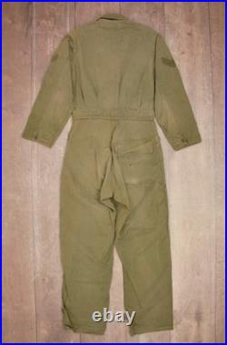 VTG WWII US Army Men's HBT 9th Ops Stencilled Mechanic Overalls Sz 38 L WW2 40s