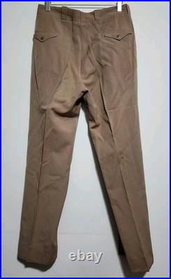 VTG WWII US Army Officer M1945 Tropical Worsted Wool Trousers Marked Khaki Pink