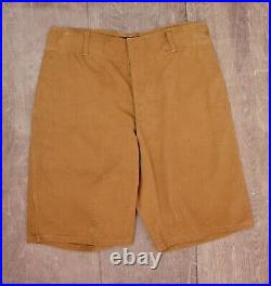 VTG Women's 1940s WW2 British Army Cotton Drill Khaki Shorts Sz 32 WWII