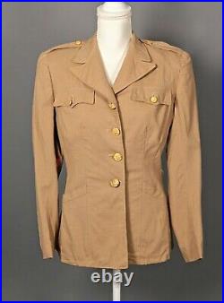 VTG Women's 40s WW2 US Army Tropical Summer WAC Officer's Jacket Sz 16 WWII WAAC