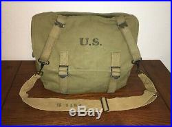 Very Nice! Original Wwii Us Army M1936 Musette Bag & Strap Paratrooper 1943
