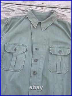 Vintage 1940 WWII Army first 1st Pottern HBT Jacket Herringbone size 46R