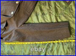 Vintage 1940 WWII US Military Army Green Wool Overcoat WW2 38L