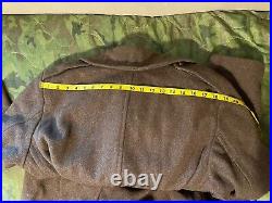 Vintage 1940 WWII US Military Army Green Wool Overcoat WW2 38L