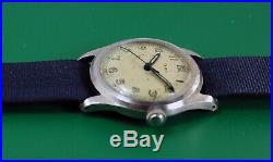 Vintage 1940's WWII Military DOXA All Stainless Army Watch ORIGINAL DIAL