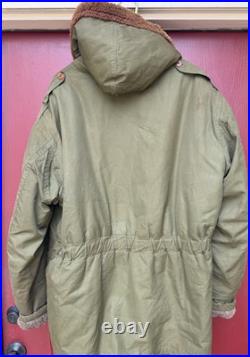 Vintage 1940's WWII US Army Air Force Type B-11 Parka Fur Jacket Coat Men's 42