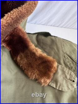 Vintage 1940's WWII US Army Air Force Type B-11 Parka Fur Jacket Coat Men's 42