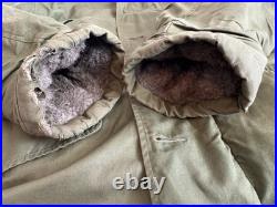 Vintage 1940's WWII US Army Air Force Type B-11 Parka Fur Jacket Coat Men's 42