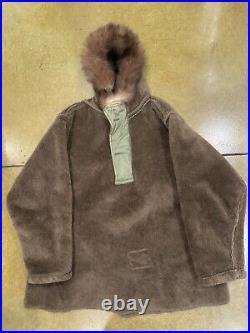 Vintage 1940's WWII US Army Military Pile Field Parka Liner Jacket Size Medium