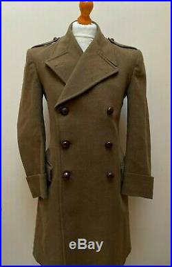 Vintage 1940's Ww2 Bespoke Savile Row Army Greatcoat Overcoat Size 38 ...