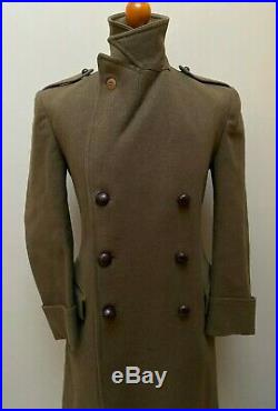 Vintage 1940's ww2 bespoke Savile Row Army greatcoat overcoat size 38