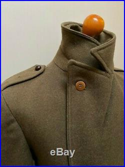Vintage 1940's ww2 bespoke Savile Row Army greatcoat overcoat size 38