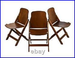 Vintage 1940s Set of Three US Army Issued WWII Folding Chairs