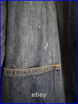 Vintage 1940s U. S. Army Denim Fatigue Jacket WWII M-1940 Chore Coat