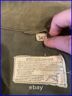 Vintage 1940s US Army M-1943 Field Jacket Size 34R WWII Era M-43