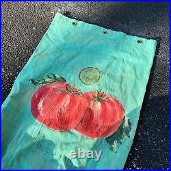 Vintage 1940s US Military WW2 Tomato Painted Art Canvas Army Duffle Laundry Bag
