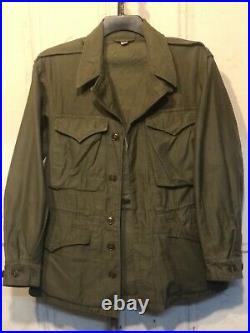 Vintage 1940s WW2 U. S. Army M1943 Field Jacket M43 Size 34 R