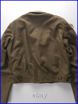 Vintage 1940s WW2 US 8th Army X Corps Uniform Ike Jacket Blouse Green Small